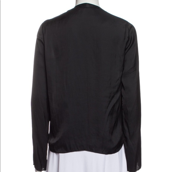 Alexis Black Silk Blouse Tie Front (21) - Picture 3 of 5